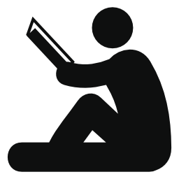 無料のアイコンを読んで座っている男性の側面図