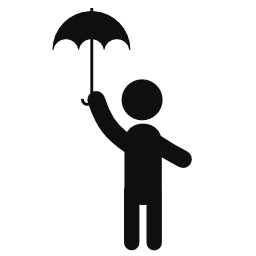 傘の無料のアイコンを持つ子供
