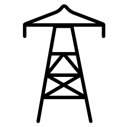 無料ベクター形式のアイコンの最大のデータベース無料のアイコンを支えるケーブルの金属構造でエネルギータワー