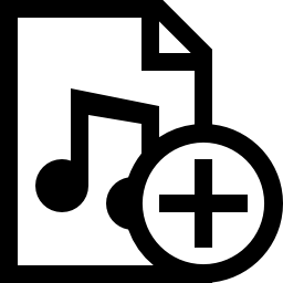 音楽ドキュメント追加ボタン無料アイコン