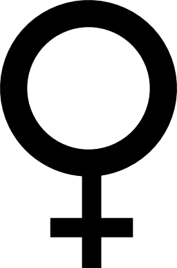 クロス無料アイコンと円の女性のシンボル