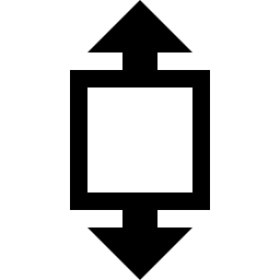 矢印の付いた四角形の高さサイズシンボル無料のアイコン
