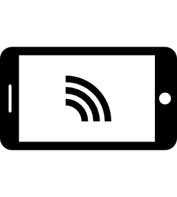 スマートフォンのwifi接続と無料のアイコンの水平方向の位置に画面上のシンボル