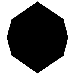 黒オクタゴン図形無料アイコン