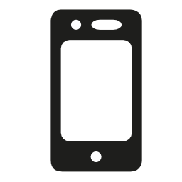 白い画面無料アイコンと黒のiPhone