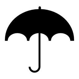 黒い傘の形状、IOS7インタフェースシンボル無料アイコン