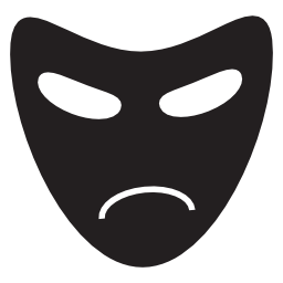 ドラマ,悲しい黒マスクの形状,IOS7インタフェースシンボル無料アイコン