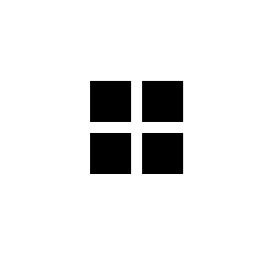 4つの正方形または部品、IOS7インタフェースシンボル無料アイコンで分けられる正方形