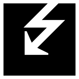 黒い正方形、IOS7インタフェースシンボル無料のアイコンの稲妻