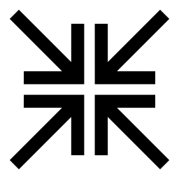 矢印4正方形、IOS7インタフェースシンボルの中心を指している無料のアイコン