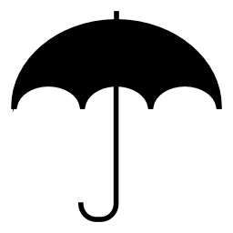 黒い傘の形状、IOS7シンボル無料アイコン