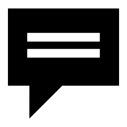 白のテキストの2行、IOS7音声バブル黒い長方形フェースシンボル無料アイコン