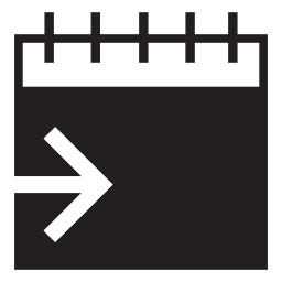 右、IOS7インタフェースシンボル無料のアイコンを指し示す矢印の付いたカレンダーページ