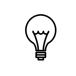 アイデア。電球細い線、IOS7インタフェースシンボル無料アイコン