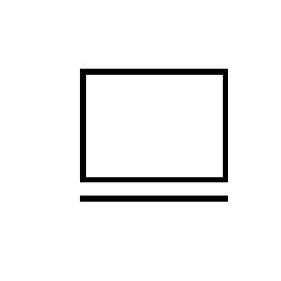 IOS7インターフェイス無料アイコンのモニター画面の四角形とキーボードラインシンボル