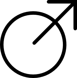 男性のシンボル無料アイコンの変種のような円の矢印