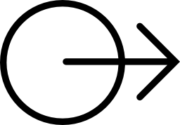 無料のアイコンを正しい方向を指している円のアウトラインから矢印