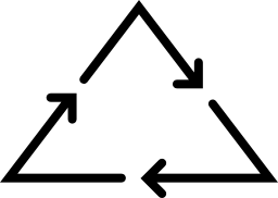 細い線の生態学的なシンボルの無料のアイコンの矢印の三角形