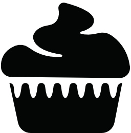 カップケーキのデザートシルエット無料アイコン