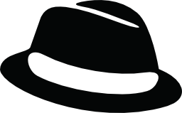 Fedora帽子と白のデザイン無料のアイコン