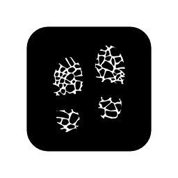 角の丸い黒い正方形で足跡グループ無料アイコン