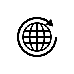 世界のグリッドの無料のアイコンの周りに円の矢印