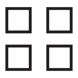 2列、4つの正方形、IOS7インタフェースシンボル無料アイコン