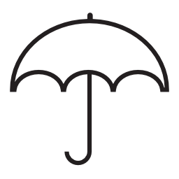 白い傘の形状、IOS7インタフェースシンボル無料アイコン