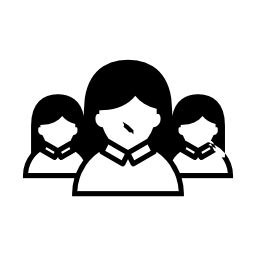 女性ユーザーのグループをクローズアップ無料アイコン