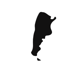 アルゼンチン国地図黒い図形無料アイコン