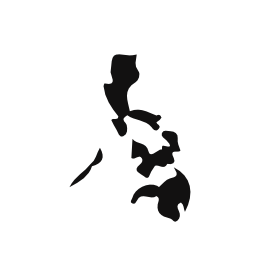 フィリピン国地図黒い図形無料アイコン