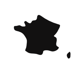 フランス国地図黒い図形無料アイコン