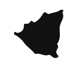 ニカラグア国地図黒い図形無料アイコン