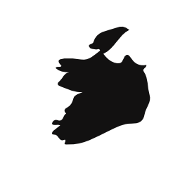 アイルランドの国地図黒い図形無料アイコン