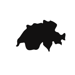 スイス連邦共和国の国地図黒い図形...