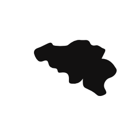 ベルギー国地図黒い図形無料アイコン