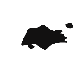 シンガポール国地図黒い図形無料アイコン