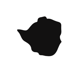 ジンバブエ国地図黒い図形無料アイコン