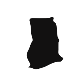 ガーナ国地図黒い図形無料アイコン