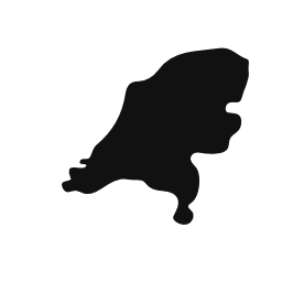 オランダ国地図黒い図形無料アイコン