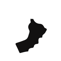 オマーン国地図黒い図形無料アイコン