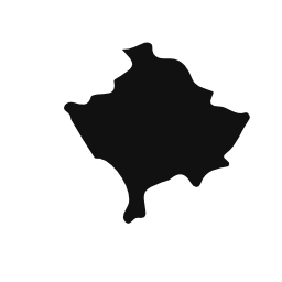 コソボ国地図黒い図形無料アイコン