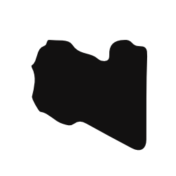 リビア国地図黒い図形無料アイコン