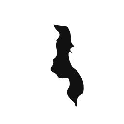 マラウイ国地図黒い図形無料アイコン