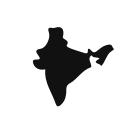 インド国地図黒い図形無料アイコン