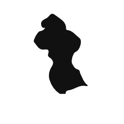ガイアナ国地図黒い図形無料アイコン