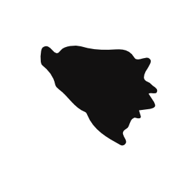 ボスニアおよびヘルツェゴビナの国地図黒い図形無料アイコン