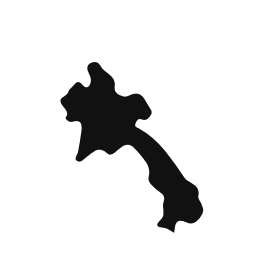 ラオス国地図黒い図形無料アイコン