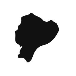 エクアドル国地図黒い図形無料アイコン
