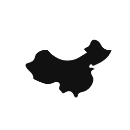 中国の国地図黒い図形無料アイコン